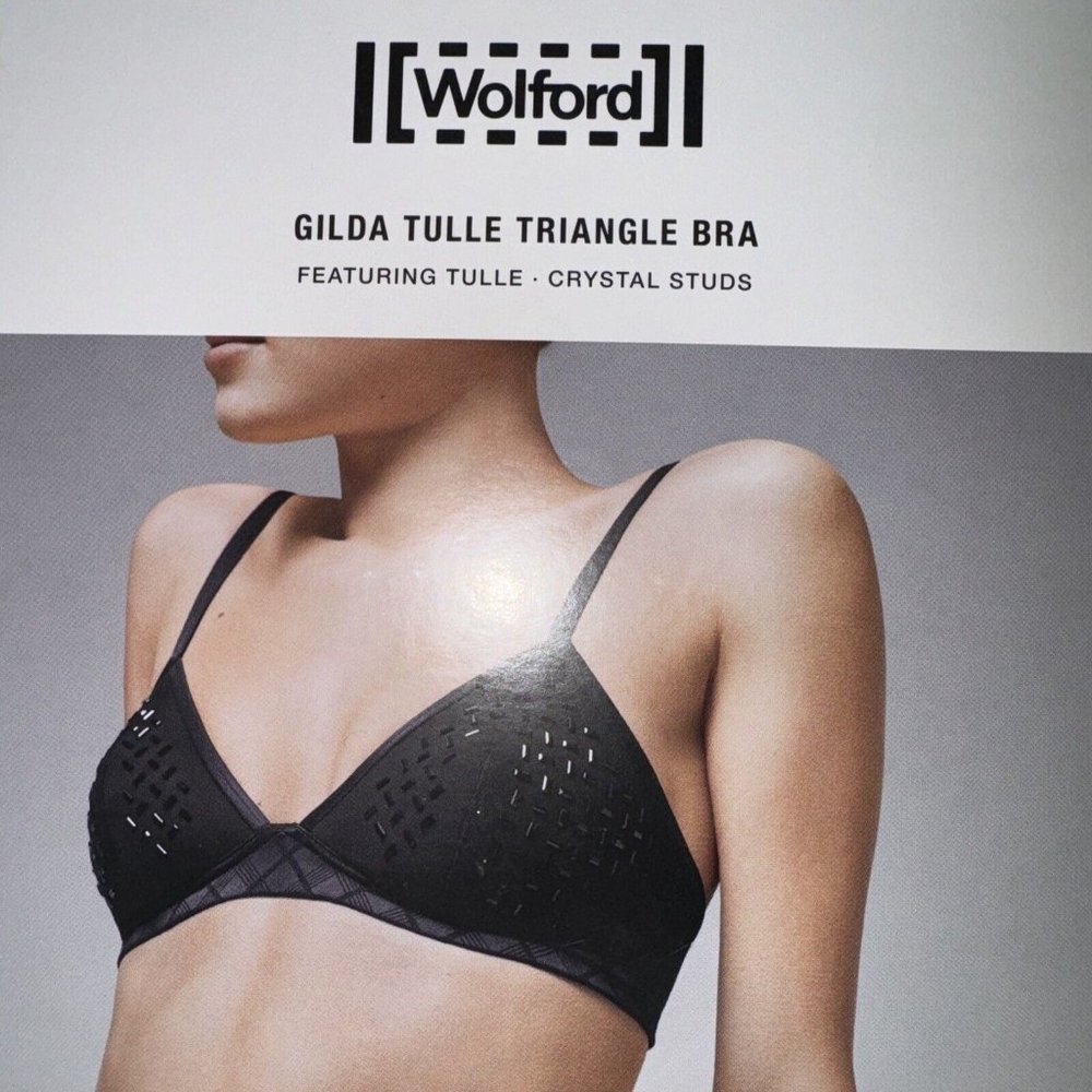Wolford Black Gilda Tulle Triangle Bra